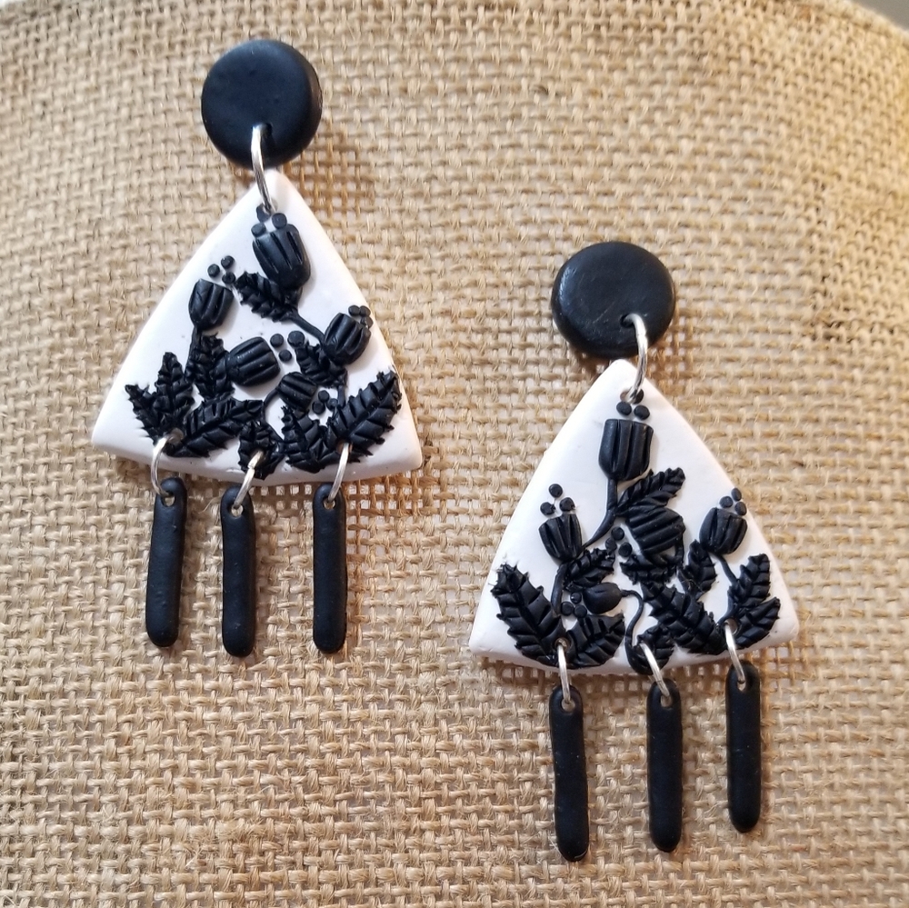 Handcrafted clay earrings